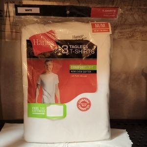 Hanes 3 tagless t shirts mens medium brand new in package